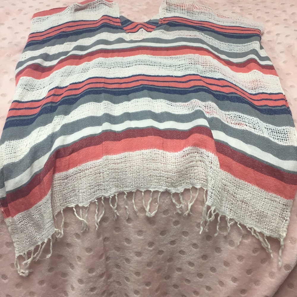 Striped poncho